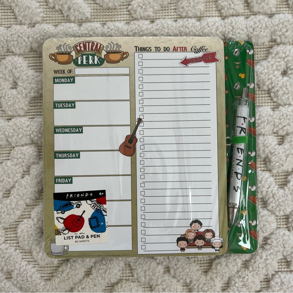 FRIENDS the tv show Christmas list pad, journal, and pen set - Picture 2 of 5